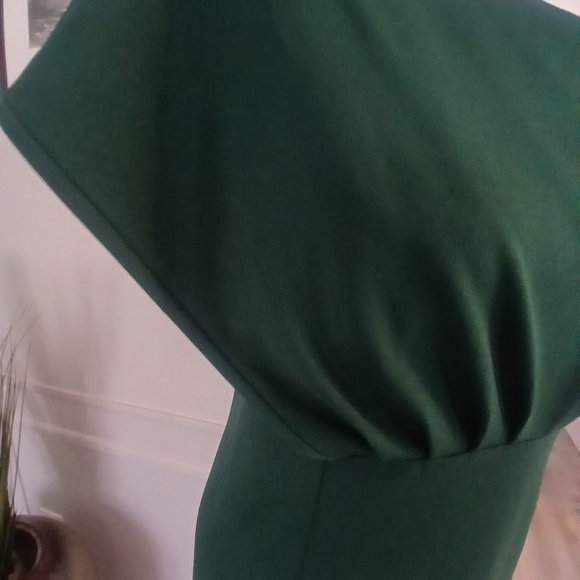 Calvin Klein Emerald Green Cap-Sleeve Sheath Dress Sz 12 - Picture 4 of 10